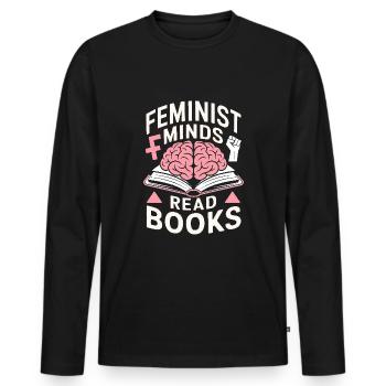 Bookworm feminists Feminist Literature - Men's Premium Organic Long Sleeve Shirt - black - Front - Nico (187cm)