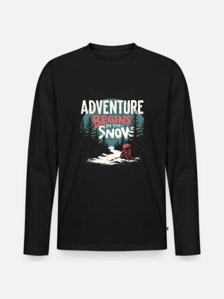 Winter Camper Snow Camping Adventure - Men's Premium Organic Long Sleeve Shirt - black