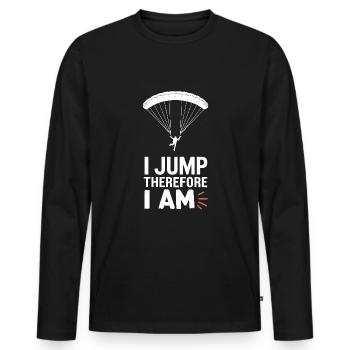 Skydiving Beginners Adventure Nerves - Men's Premium Organic Long Sleeve Shirt - black - Front - Nico (187cm)