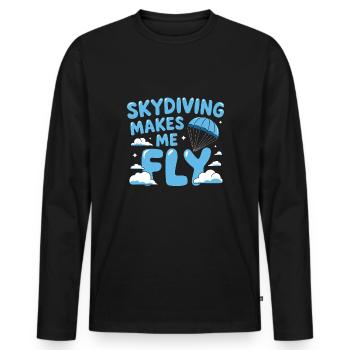 Skydiving Beginners Adventure Nerves - Men's Premium Organic Long Sleeve Shirt - black - Front - Nico (187cm)