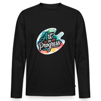 Passe-temps créatif pour les débutants dans le - T-shirt manches longues Premium bio Homme - noir - Devant - Nico (187cm)