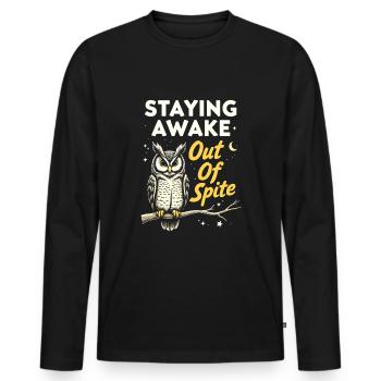Vengeance Report de l’heure du coucher Night Owl Sleep - T-shirt manches longues Premium bio Homme - noir - Devant - Nico (187cm)