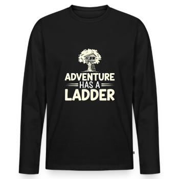 Constructeur de cabanes dans les arbres Construction de cabane dans les arbres - T-shirt manches longues Premium bio Homme - noir - Devant - Nico (187cm)