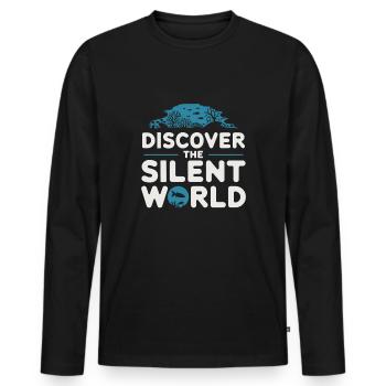 Freitaucher Unterwasser Abenteuer Freitauchen - Männer Premium Bio Langarmshirt - Schwarz - Vorne - Nico (187cm)