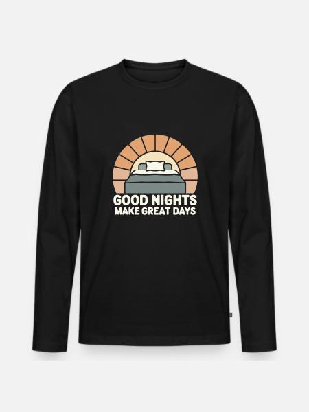 Schlafhygiene-enthusiasten, Erholsame Nächte, - Männer Premium Bio Langarmshirt - Schwarz