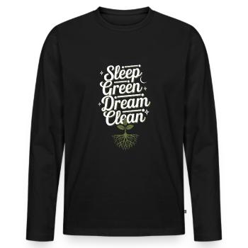 Sleep Hygiene Enthusiasts, Restful Nights, - Men's Premium Organic Long Sleeve Shirt - black - Front - Nico (187cm)