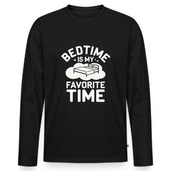 Sleep Hygiene Enthusiasts, Restful Nights, - Men's Premium Organic Long Sleeve Shirt - black - Front - Nico (187cm)