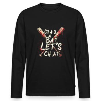 Zombie Apocalypse Humour Drôle Mort-vivant Citations - T-shirt manches longues Premium bio Homme - noir - Devant - Nico (187cm)