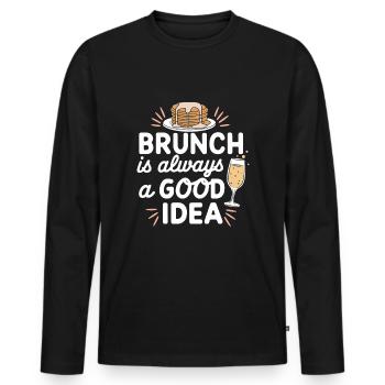 Brunch Kultur Bodenlos Mimosen Liebhaber - Männer Premium Bio Langarmshirt - Schwarz - Vorne - Nico (187cm)