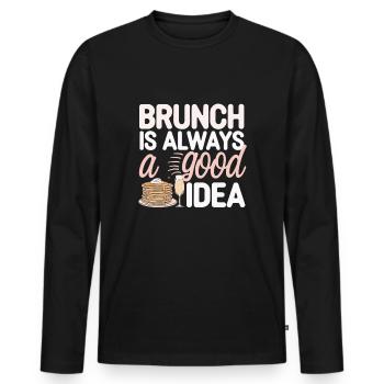 Brunch Kultur Bodenlos Mimosen Liebhaber - Männer Premium Bio Langarmshirt - Schwarz - Vorne - Nico (187cm)