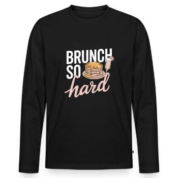 Brunch Kultur Bodenlos Mimosen Liebhaber - Männer Premium Bio Langarmshirt - Schwarz - Vorne - Nico (187cm)