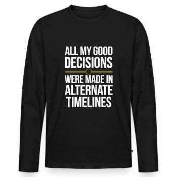 Zeitreise-enthusiast, Der Sich Für - Männer Premium Bio Langarmshirt - Schwarz - Vorne - Nico (187cm)