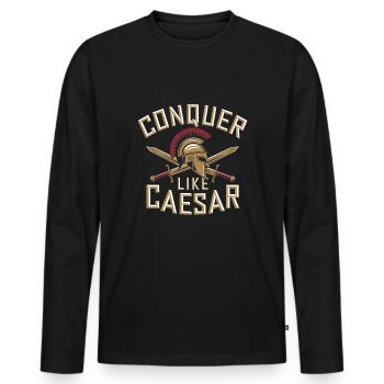 History buffs Ancient Rome enthusiasts - Men's Premium Organic Long Sleeve Shirt - black - Front - Nico (187cm)