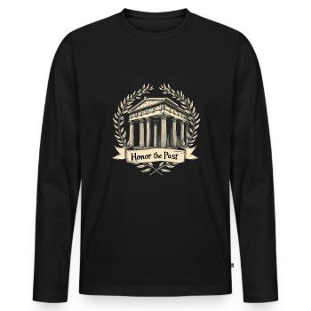 History buffs Ancient Rome enthusiasts - Men's Premium Organic Long Sleeve Shirt - black - Front - Nico (187cm)