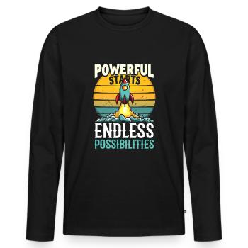 Morning Routine, Wellness Habits, More Productive - Men's Premium Organic Long Sleeve Shirt - black - Front - Nico (187cm)
