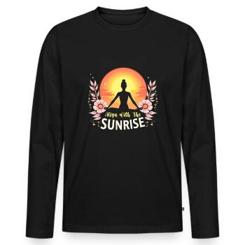 Morning Routine, Wellness Habits, More Productive - Men's Premium Organic Long Sleeve Shirt - black - Front - Nico (187cm)
