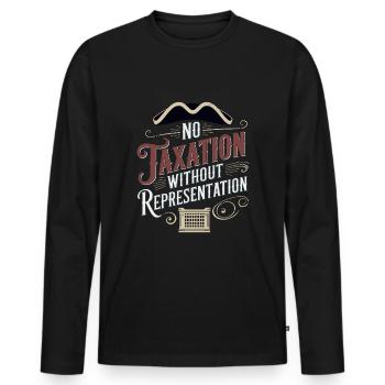 Boston Tea 1773 Révolution américaine Historique - T-shirt manches longues Premium bio Homme - noir - Devant - Nico (187cm)