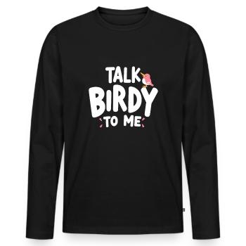 Ornithologue Ornithologue Vavian Enthusiast - T-shirt manches longues Premium bio Homme - noir - Devant - Nico (187cm)
