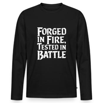 Blacksmithing Viking Warrior Norse Forge Metalwork - Men's Premium Organic Long Sleeve Shirt - black - Front - Nico (187cm)
