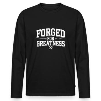 Blacksmithing Viking Warrior Norse Forge Metalwork - Men's Premium Organic Long Sleeve Shirt - black - Front - Nico (187cm)