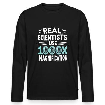 Passionné de microscope Technicien de laboratoire Science - T-shirt manches longues Premium bio Homme - noir - Devant - Nico (187cm)