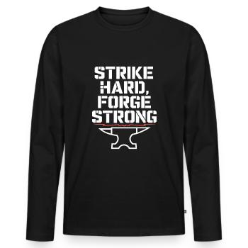 Blacksmithing Viking Warrior Norse Forge Metalwork - Men's Premium Organic Long Sleeve Shirt - black - Front - Nico (187cm)