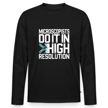 Passionné de microscope Technicien de laboratoire Science - T-shirt manches longues Premium bio Homme - noir - Devant - Nico (187cm)