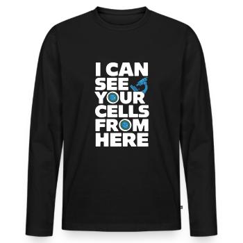 Passionné de microscope Technicien de laboratoire Science - T-shirt manches longues Premium bio Homme - noir - Devant - Nico (187cm)