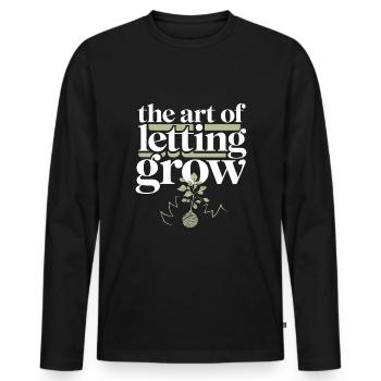 Kokedama Moss Ball Plants Japanese Gardening - Men's Premium Organic Long Sleeve Shirt - black - Front - Nico (187cm)