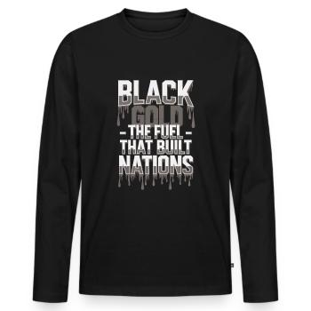 Coal Miner Underground Mining Safety Helmet Worker - Men's Premium Organic Long Sleeve Shirt - black - Front - Nico (187cm)