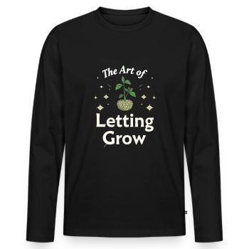 Kokedama Moss Ball Plants Japanese Gardening - Men's Premium Organic Long Sleeve Shirt - black - Front - Nico (187cm)