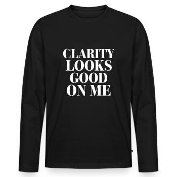 Sober Living Recovery Lifestyle Alcohol-free - Men's Premium Organic Long Sleeve Shirt - black - Front - Nico (187cm)