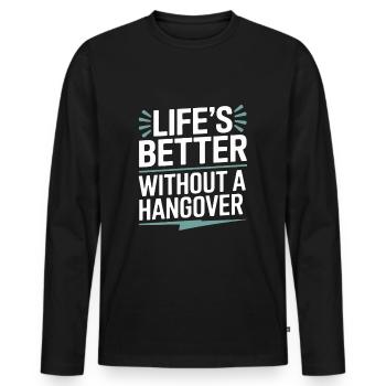 Sober Living Recovery Lifestyle Alcohol-free - Men's Premium Organic Long Sleeve Shirt - black - Front - Nico (187cm)