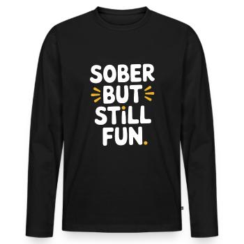 Sober Living Recovery Lifestyle Alcohol-free - Men's Premium Organic Long Sleeve Shirt - black - Front - Nico (187cm)
