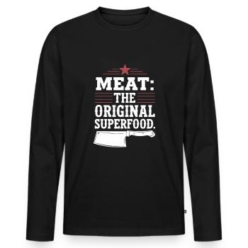 Diet on carnivore diet on the - Men's Premium Organic Long Sleeve Shirt - black - Front - Nico (187cm)
