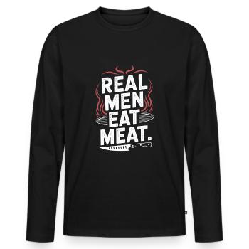 Diet on carnivore diet on the - Men's Premium Organic Long Sleeve Shirt - black - Front - Nico (187cm)
