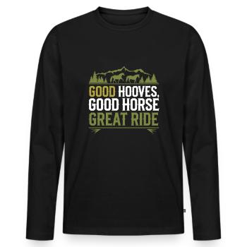 Farrier Horse Hoof Care Specialist Horseshoe - Men's Premium Organic Long Sleeve Shirt - black - Front - Nico (187cm)