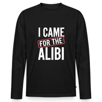 Krimi-dinner-outfit, Party, Tatort - Männer Premium Bio Langarmshirt - Schwarz - Vorne - Nico (187cm)