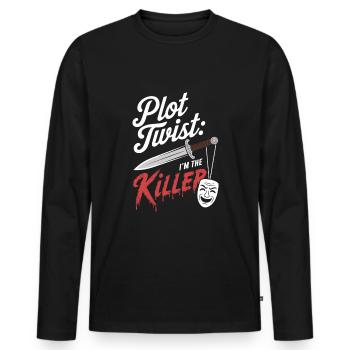 Meurtre Mystère Tenue de dîner, Fête, Scène de crime - T-shirt manches longues Premium bio Homme - noir - Devant - Nico (187cm)