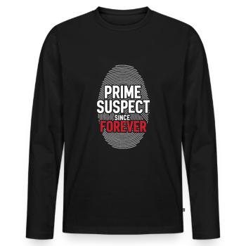 Meurtre Mystère Tenue de dîner, Fête, Scène de crime - T-shirt manches longues Premium bio Homme - noir - Devant - Nico (187cm)