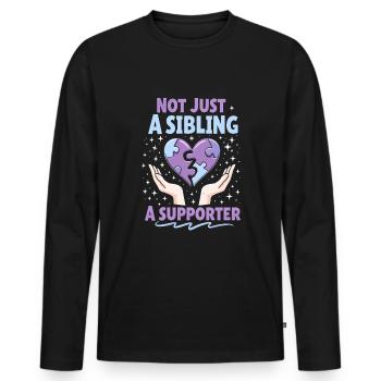 Autism siblings - Men's Premium Organic Long Sleeve Shirt - black - Front - Nico (187cm)
