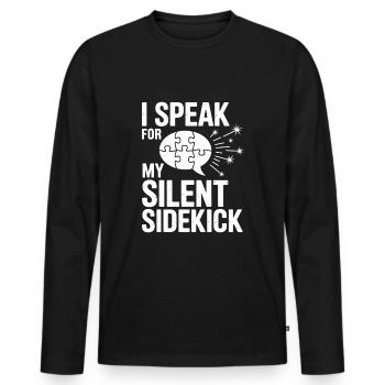 Autism siblings - Men's Premium Organic Long Sleeve Shirt - black - Front - Nico (187cm)