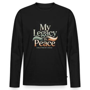 childfree by choice proudly childless - Men's Premium Organic Long Sleeve Shirt - black - Front - Nico (187cm)
