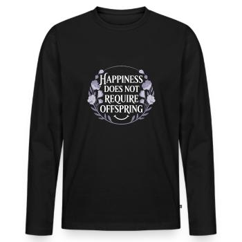 ChildFree par choix Fièrement sans enfant - T-shirt manches longues Premium bio Homme - noir - Devant - Nico (187cm)