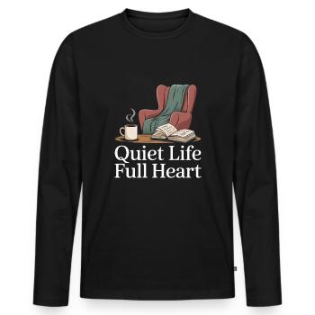 ChildFree par choix Fièrement sans enfant - T-shirt manches longues Premium bio Homme - noir - Devant - Nico (187cm)