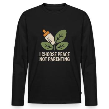 ChildFree par choix Fièrement sans enfant - T-shirt manches longues Premium bio Homme - noir - Devant - Nico (187cm)