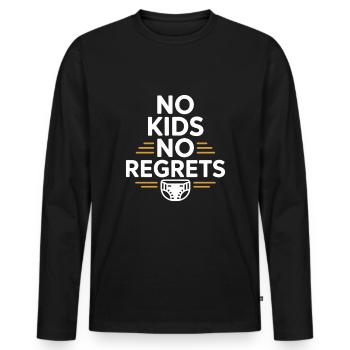 ChildFree par choix Fièrement sans enfant - T-shirt manches longues Premium bio Homme - noir - Devant - Nico (187cm)
