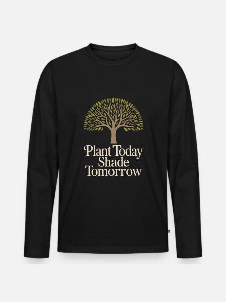 Arbor Day Træ Plante Naturelsker Øko Grøn - Premium økologisk langærmet T-shirt til mænd - sort