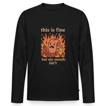 Spicy Food Fighter Chili Heat Failure Funny - Men's Premium Organic Long Sleeve Shirt - black - Front - Nico (187cm)