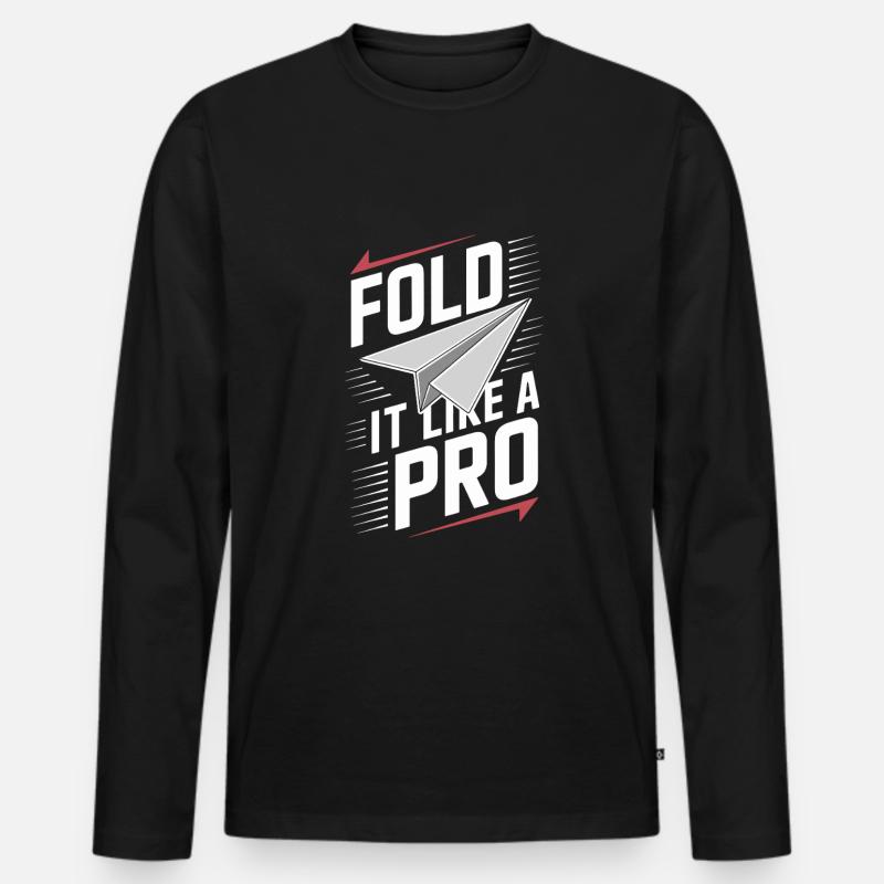 Papierflugzeugbauer Diy Folding Experte Creative - Männer Premium Bio Langarmshirt - Schwarz